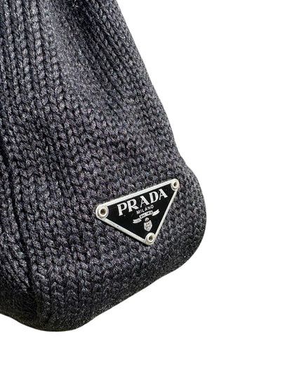 Prada Knit Shoulder Tote Bag Black