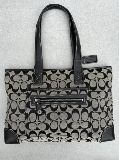 Coach Black Monogram Signature Tote Bag