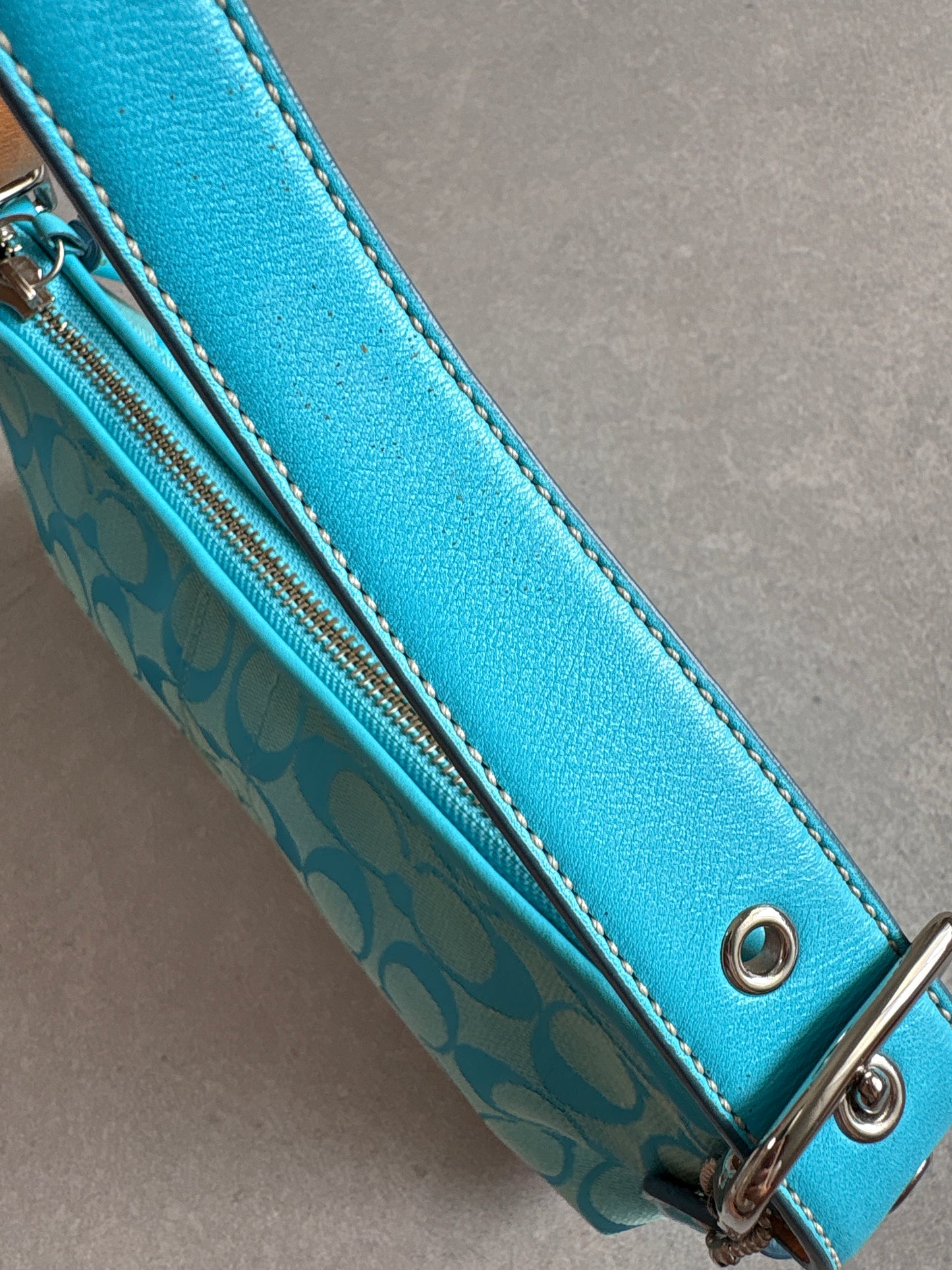 Coach Demi RARE Blue Baguette Shoulder Bag