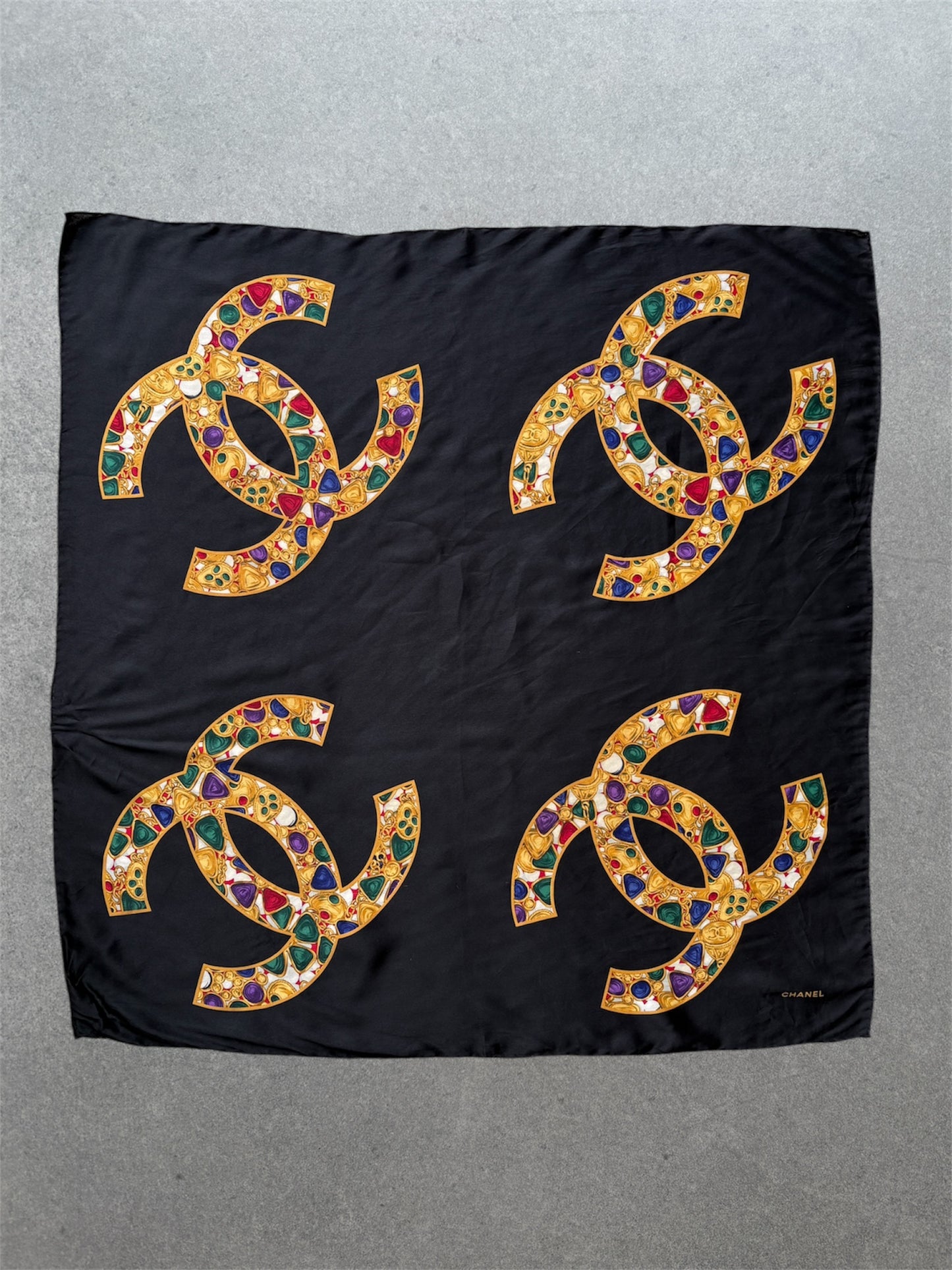 Chanel Silk Scarf with CC Logo