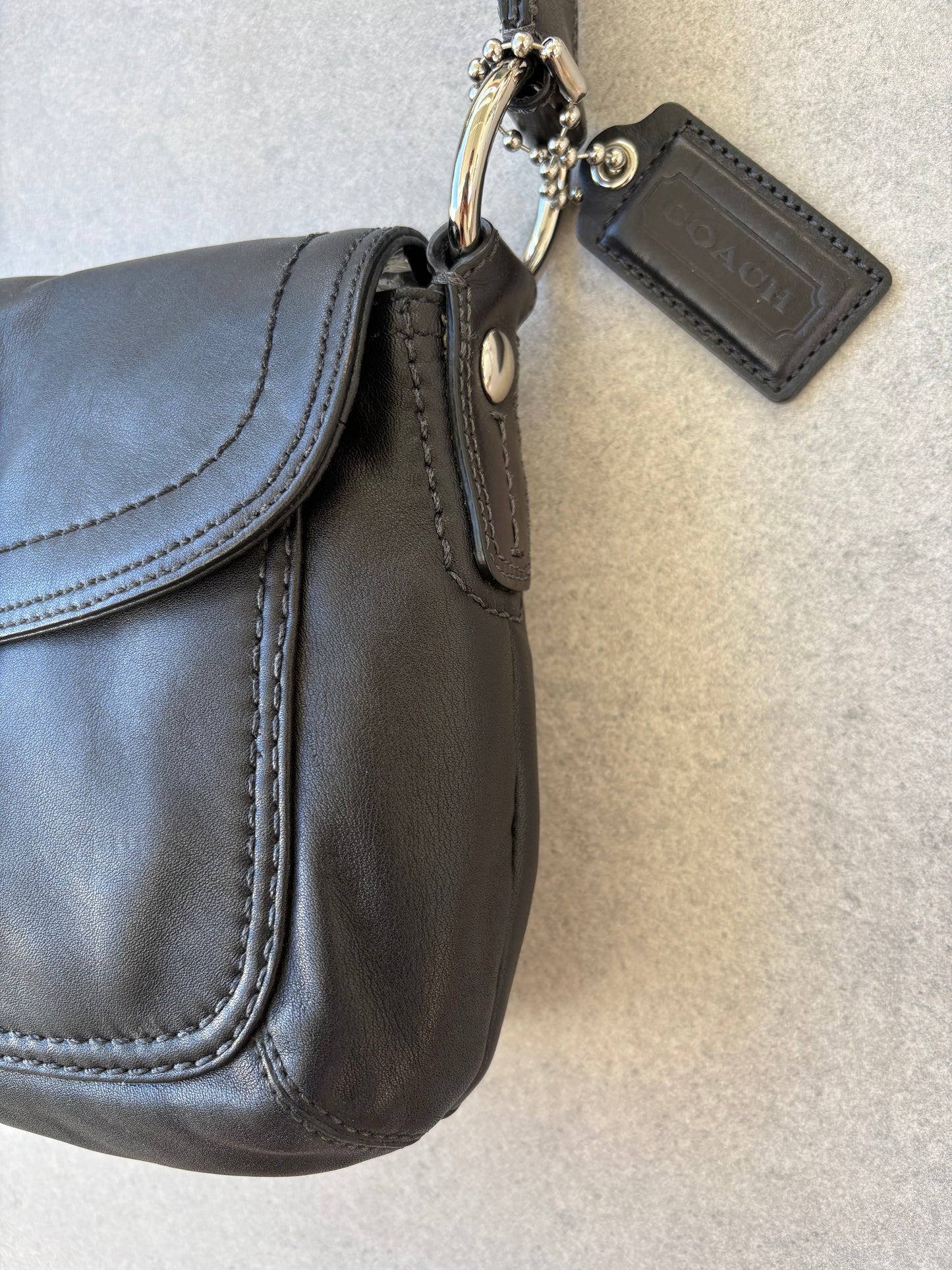 Coach Soho Black Leather Shoulder Bag
