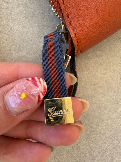 Gucci GG Canvas Pochette with Orange Trim