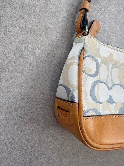 Coach Signature Demi Blue Optic Shoulder Bag Rare