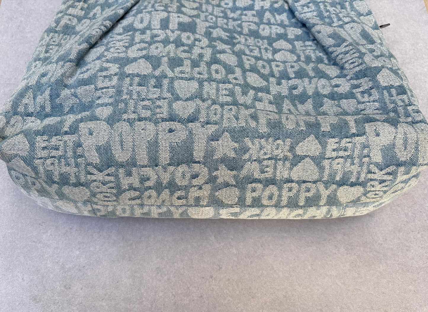 Coach Poppy Denim Tote Shoulder Bag
