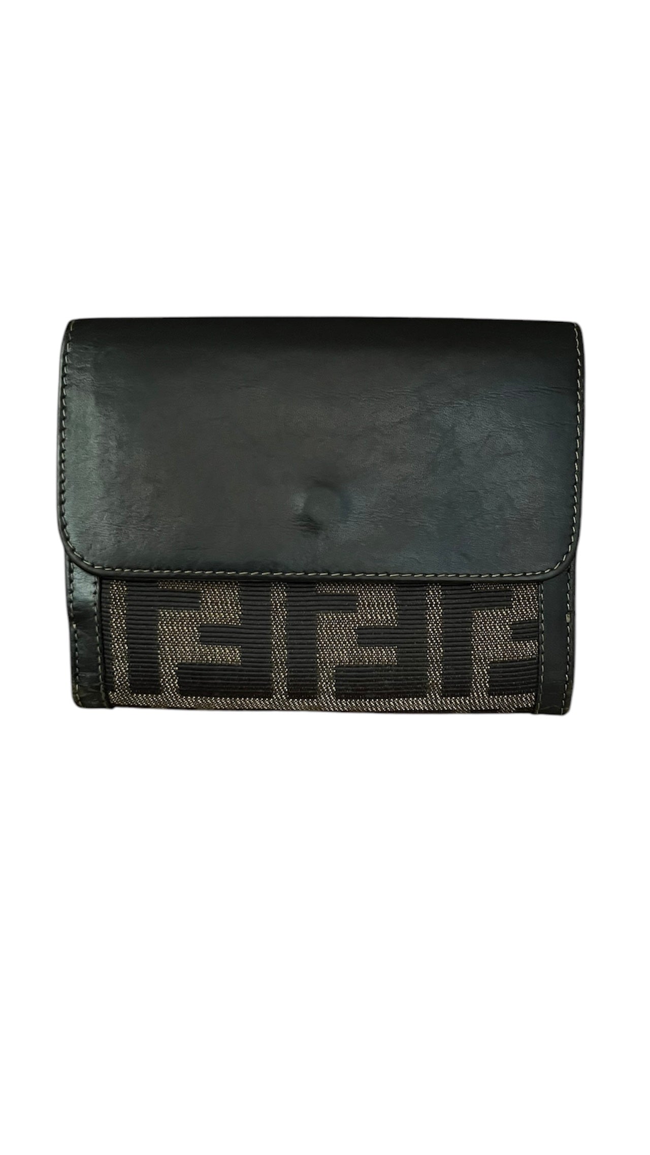 Fendi Black/Tobacco Zucca Canvas and Leather Wallet
