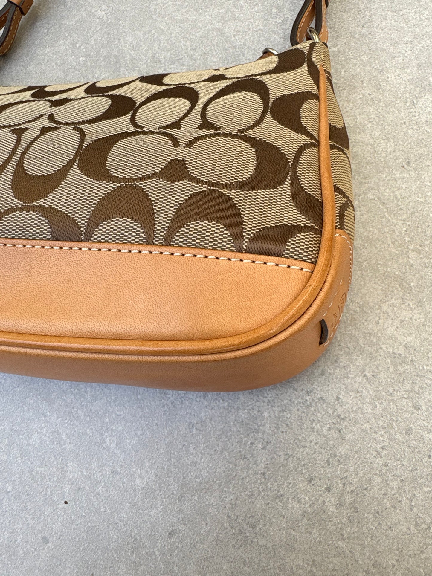 Coach Signature Demi Tan Shoulder Bag