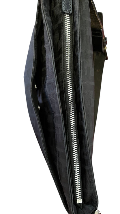 Fendi Zucca shoulder bag in black canvas