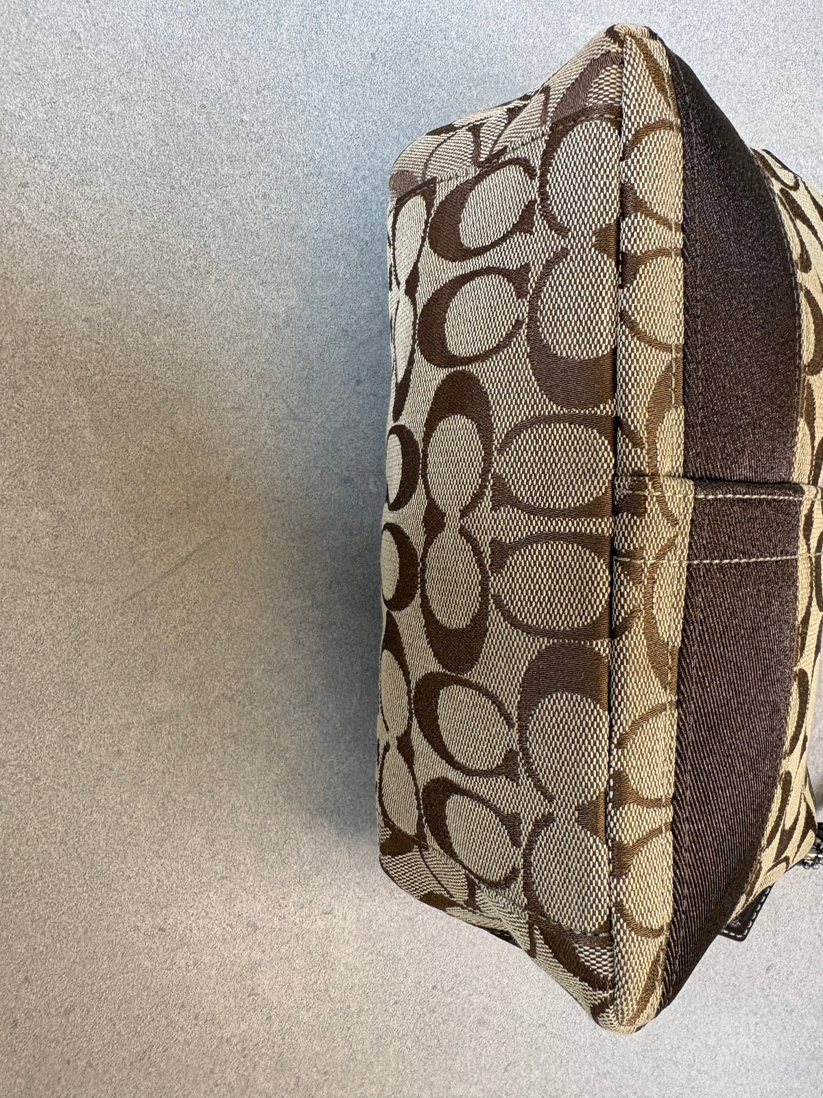 Coach Beige and Brown Pouch