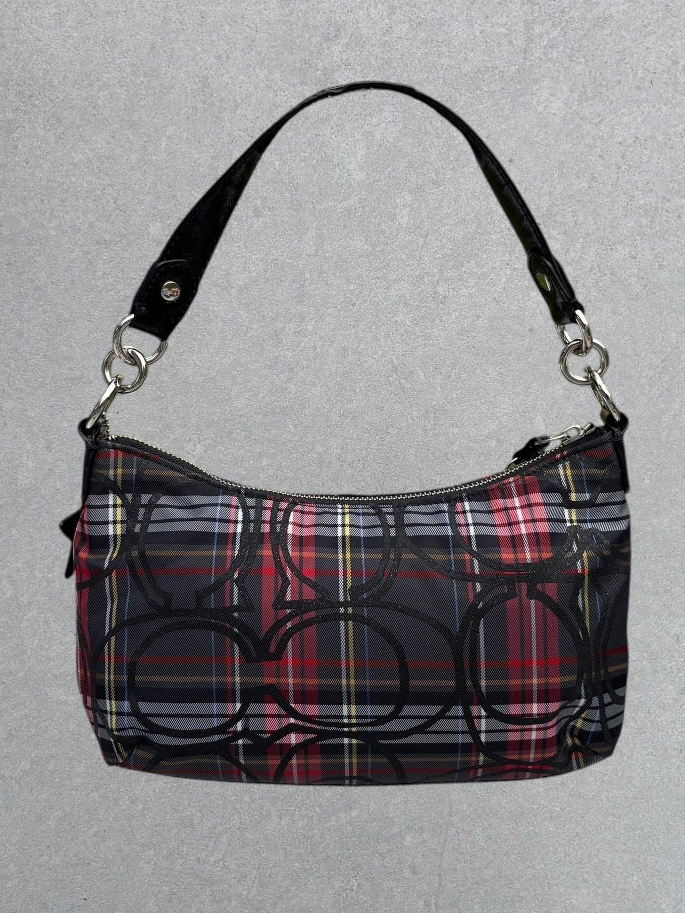 Coach Tartan Two-Way Handbag with Star Charm