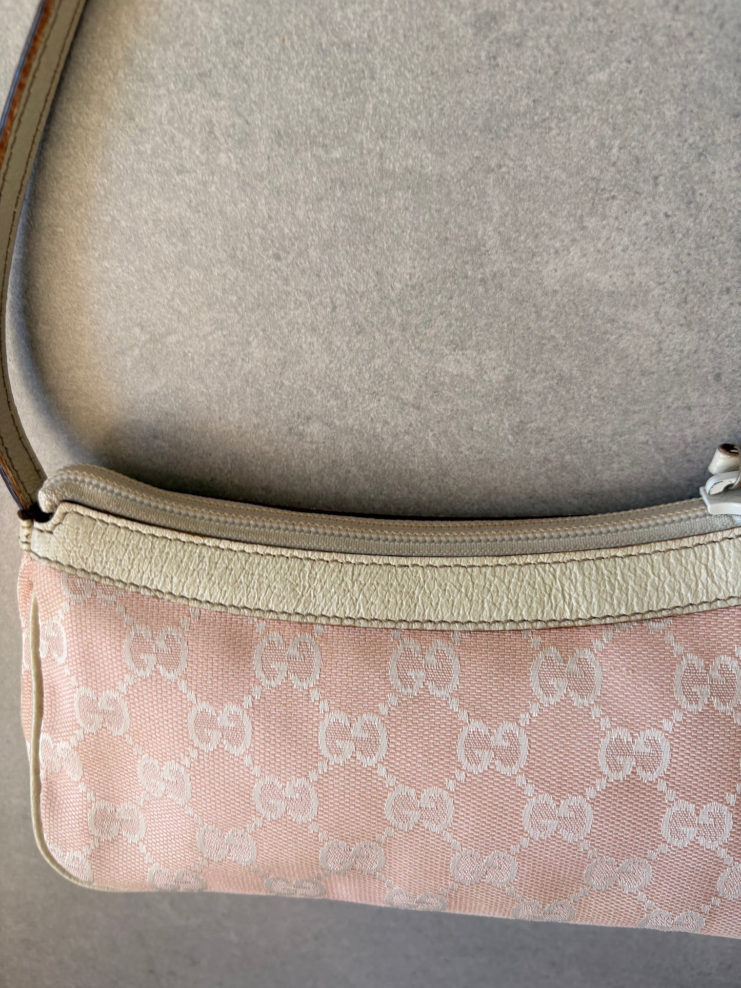 Gucci Pink GG Canvas & Leather Abbey Pochette