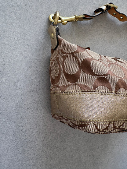 Coach Demi Beige and Gold Pouch