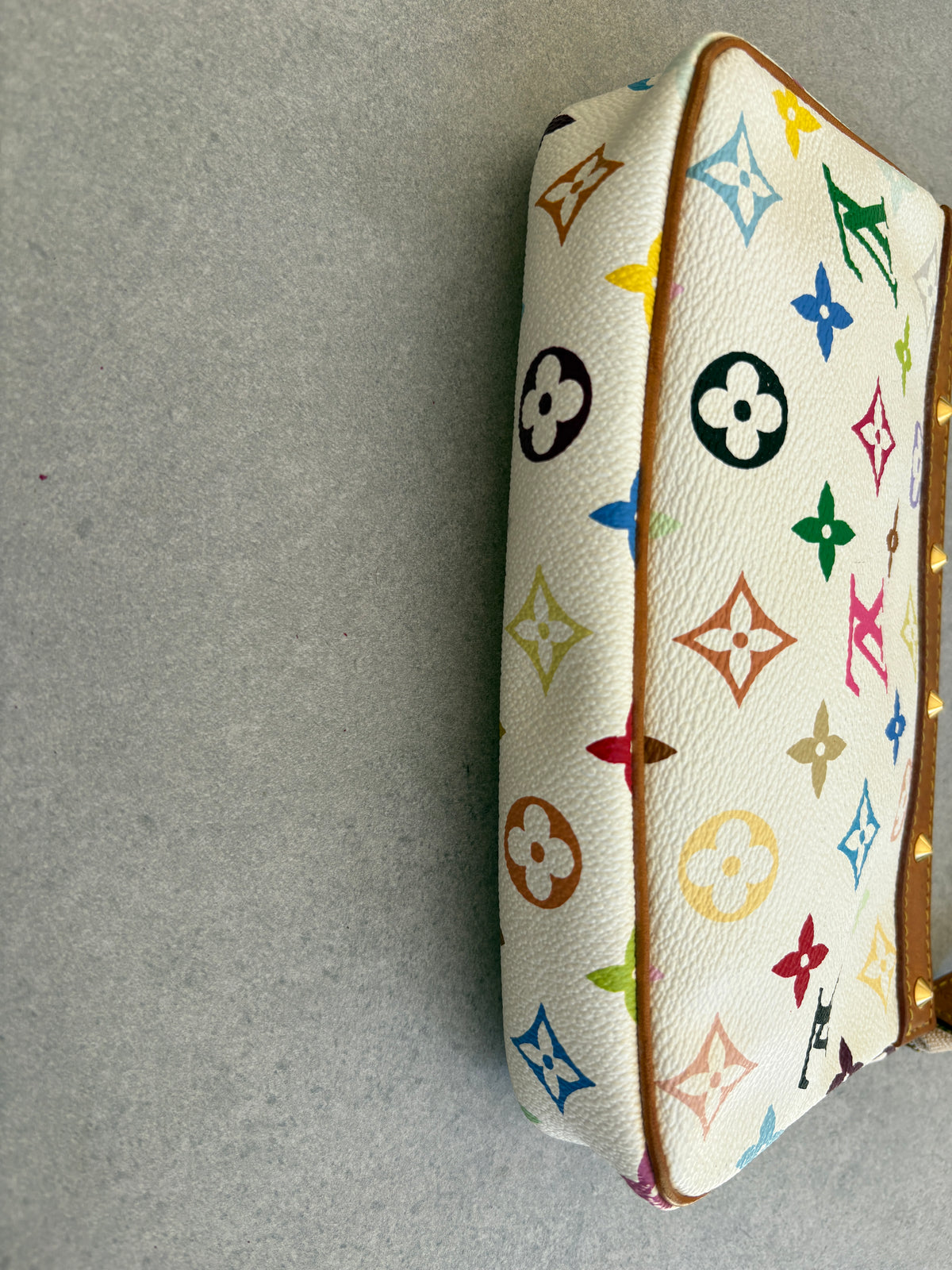 Louis Vuitton x Takashi Murakami White Multicolour Pochette Accessoires 2000s