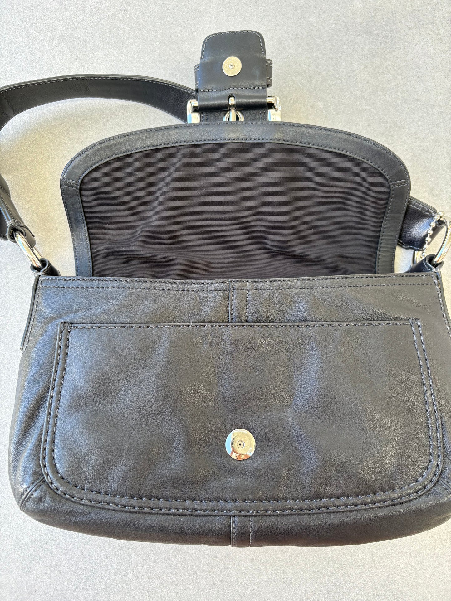 Coach Soho Black Leather Shoulder Bag
