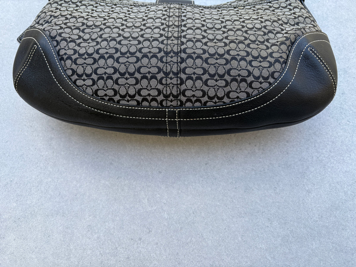 Coach Soho Black Monogram Shoulder Bag