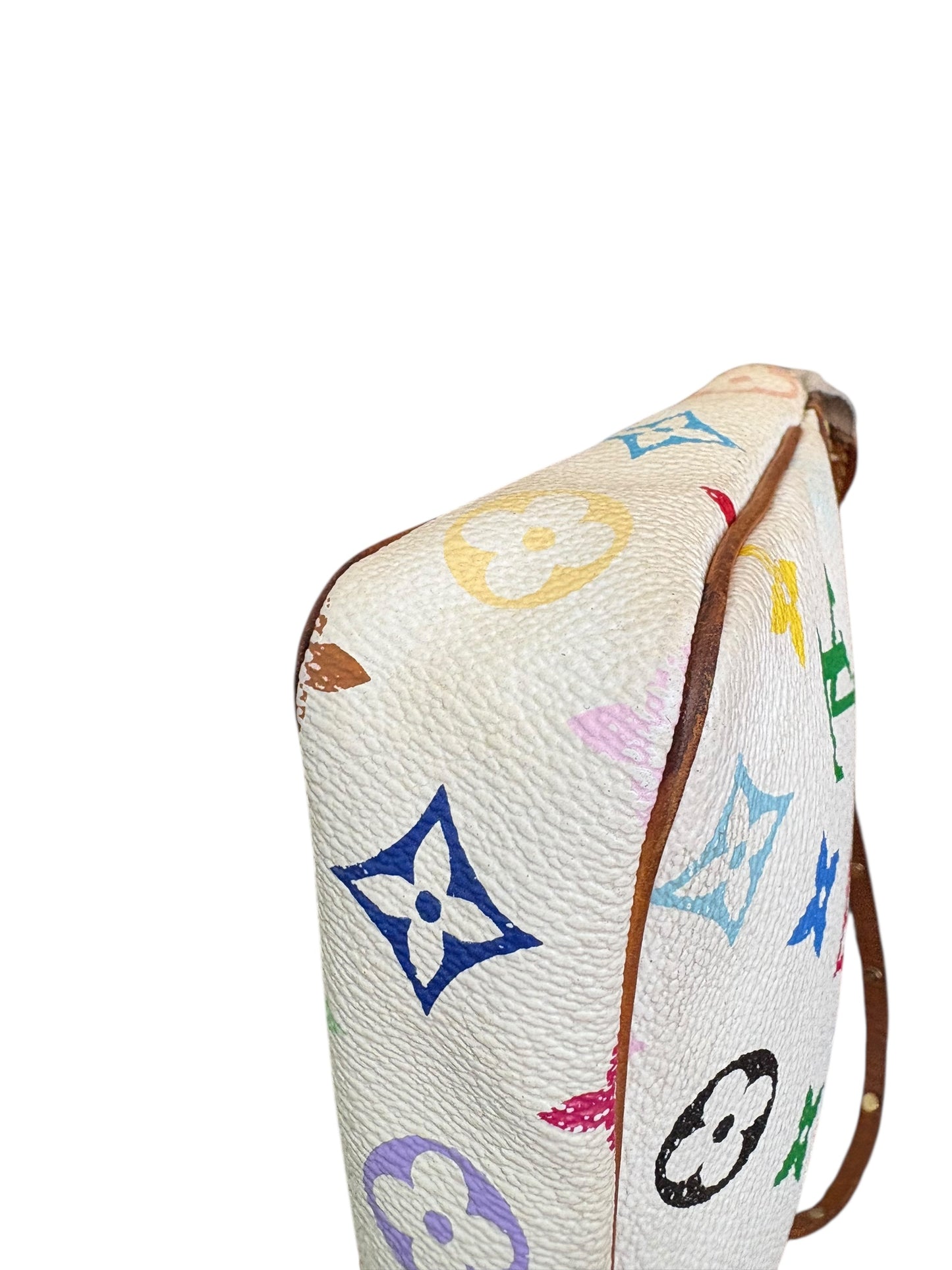 Louis Vuitton x Takashi Murakami White Multicolour Pochette Accessoires 2000s