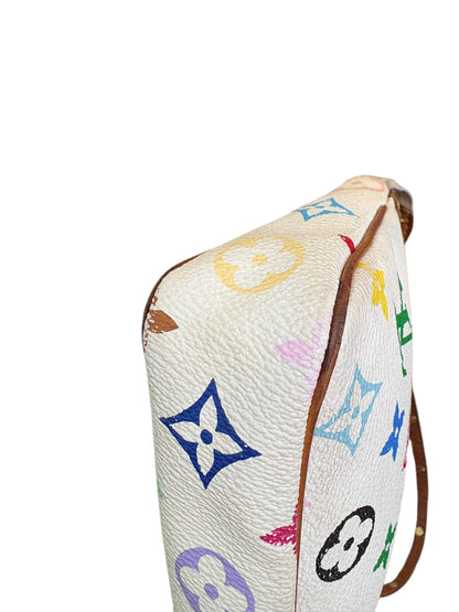 Louis Vuitton x Takashi Murakami White Multicolour Pochette Accessoires 2000s