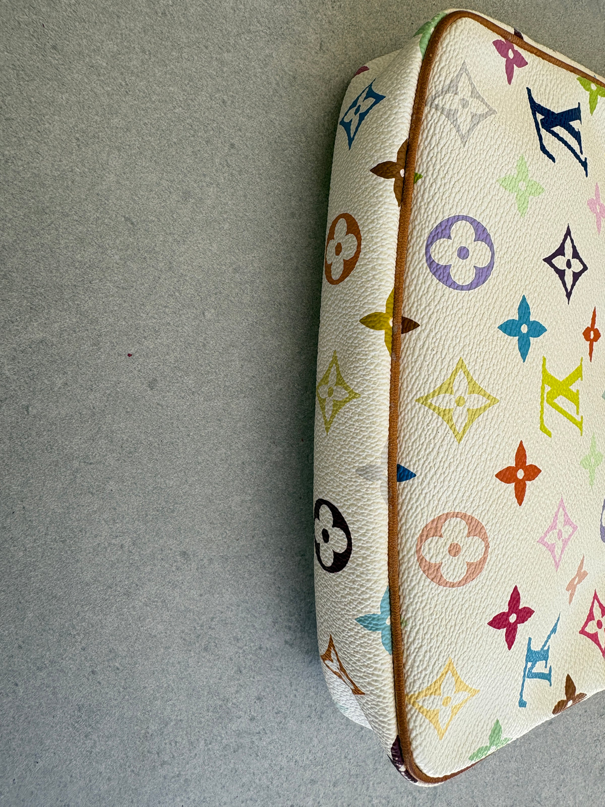 Louis Vuitton x Takashi Murakami White Multicolour Pochette Accessoires 2000s
