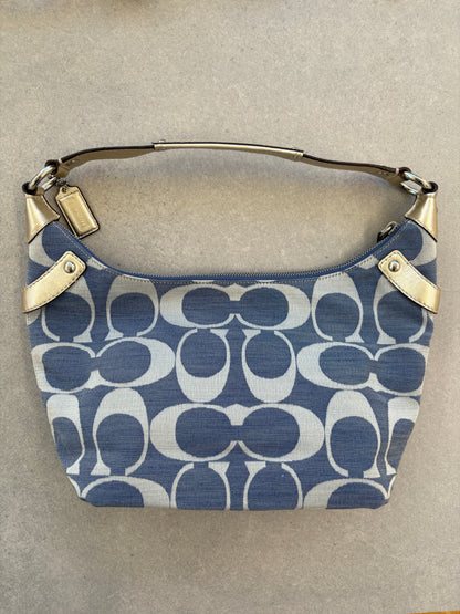 Coach Blue Monogram Shoulder Bag