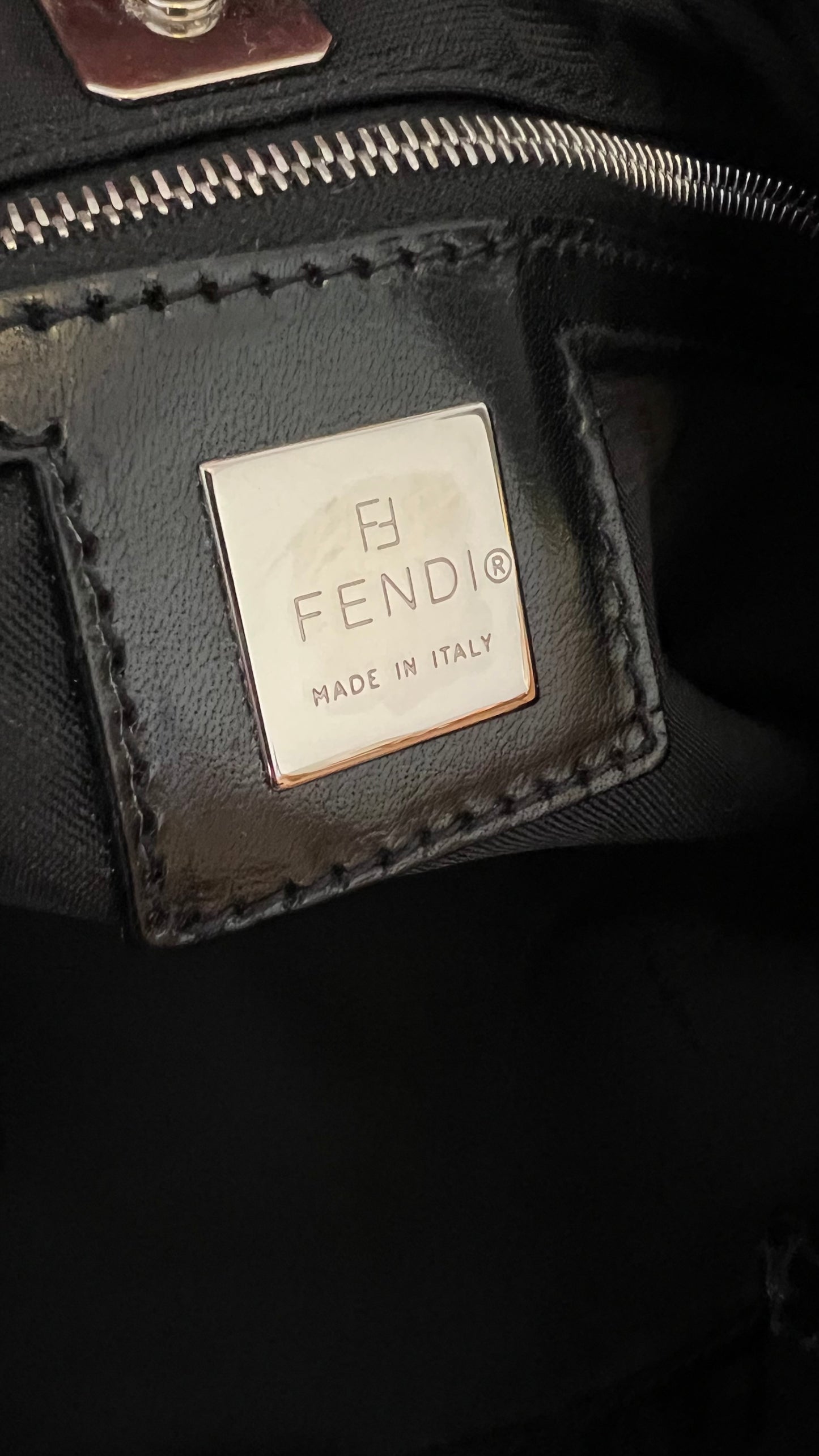Fendi Zucca shoulder bag in black canvas
