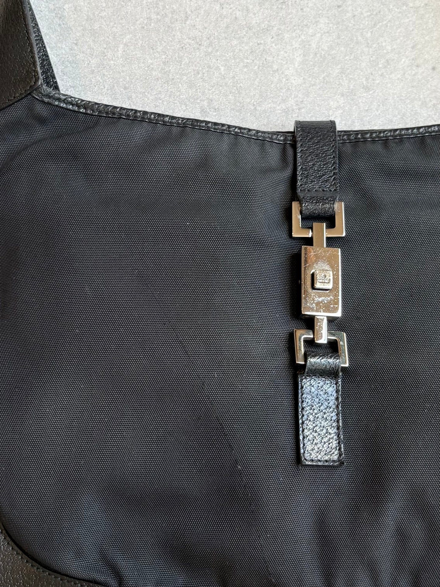 Gucci Black Leather and Material Jackie Bag