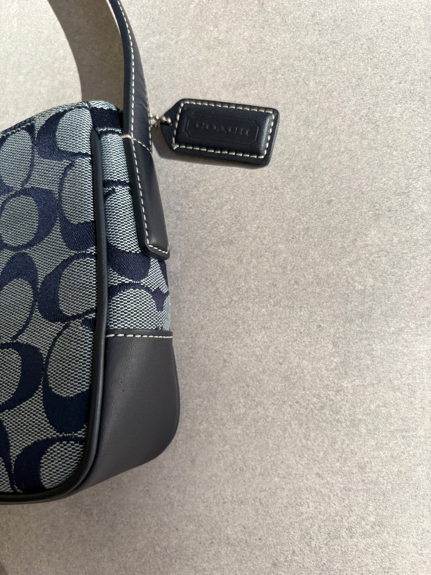 Coach Blue Monogram Shoulder Bag