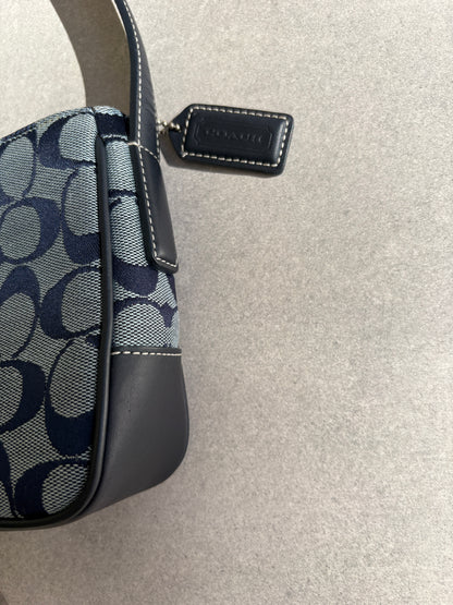 Coach Blue Monogram Shoulder Bag