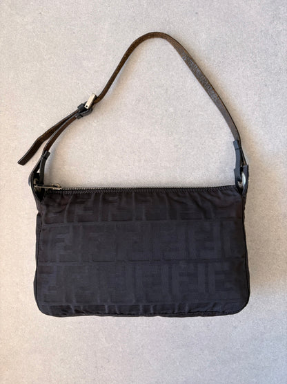 Fendi Zucca Shoulder Bag Black