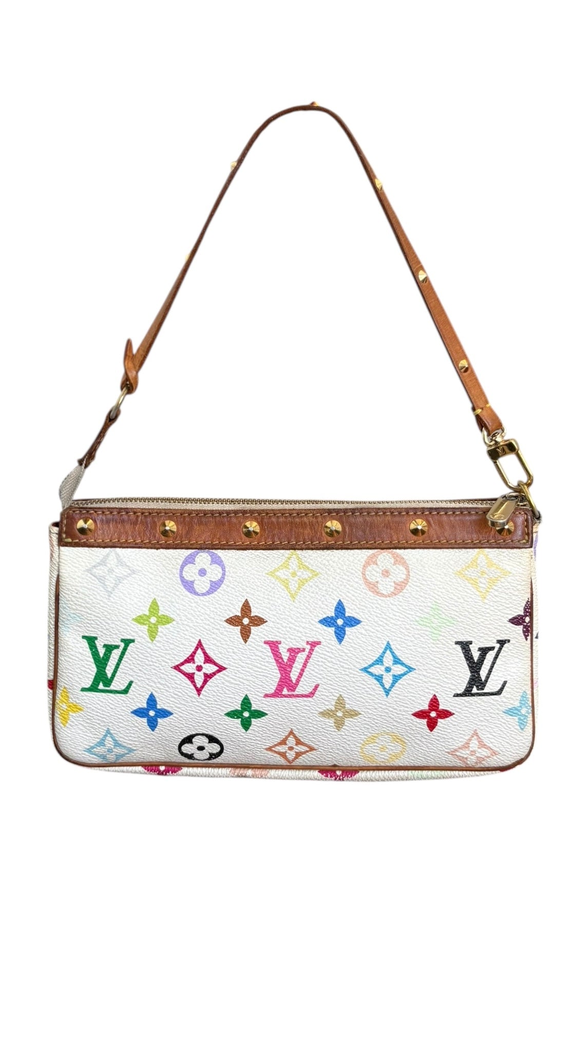 Louis Vuitton x Takashi Murakami White Multicolour Pochette Accessoires 2000s