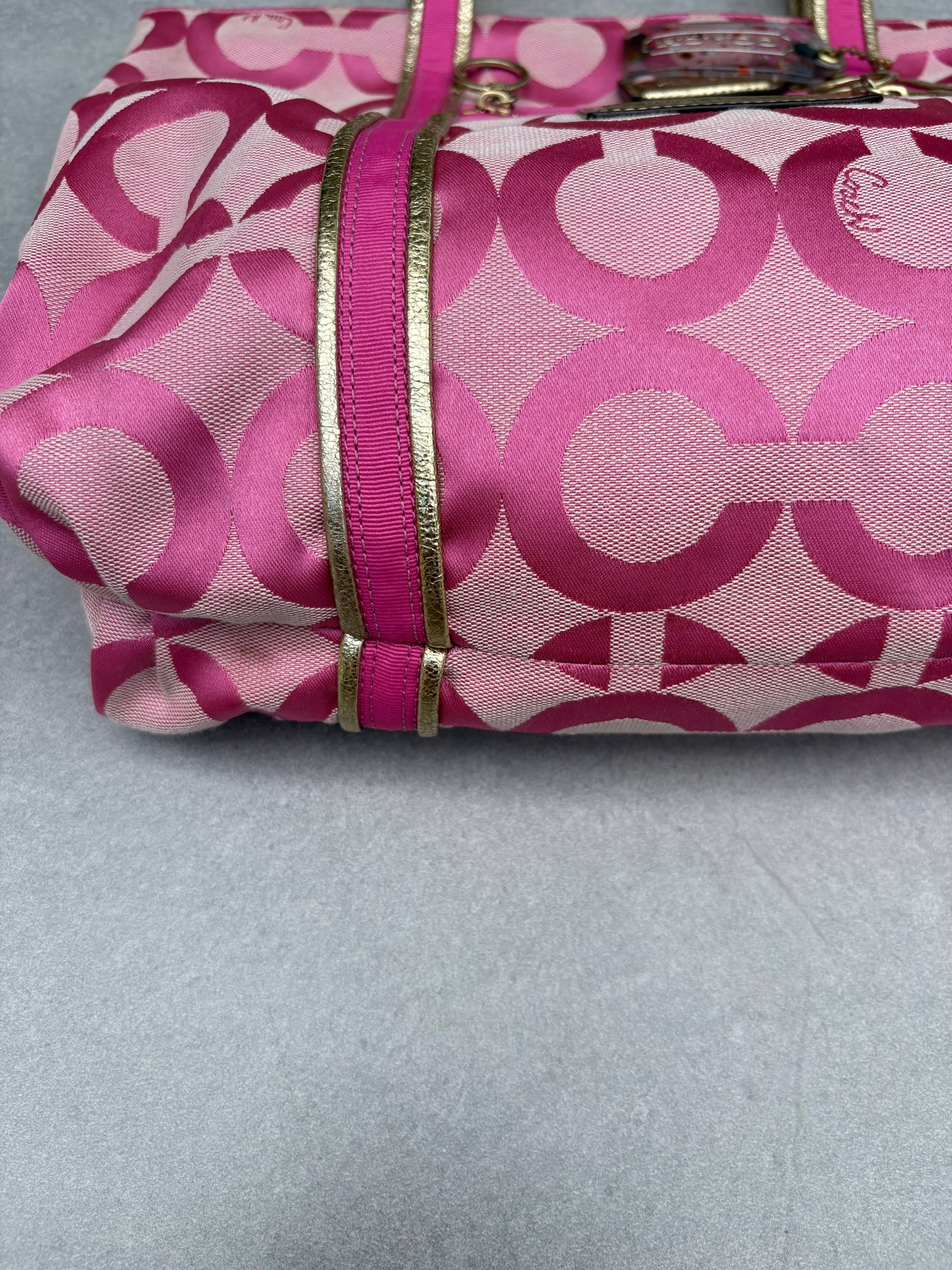 Coach Art Pink Tote Bag with Glitter Tag