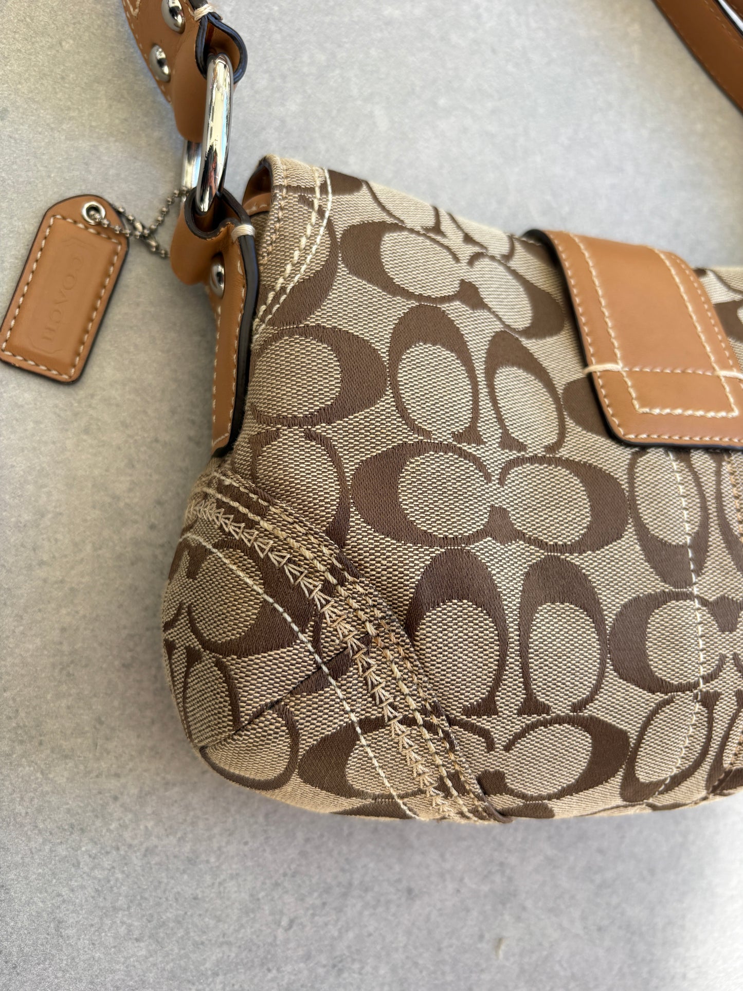 Coach Soho Brown Monogram Shoulder Bag