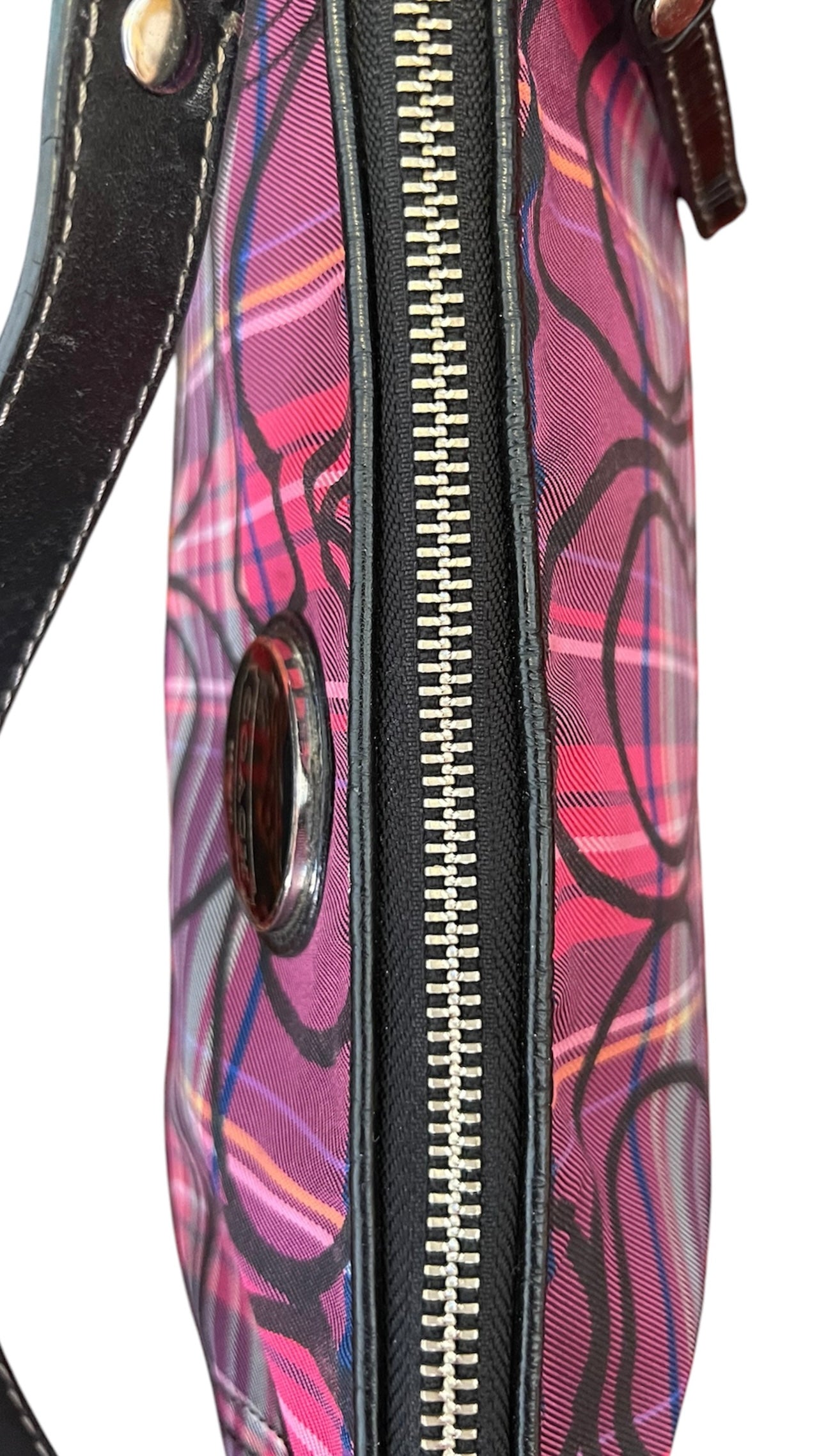 Coach Poppy Berry Tartan Plaid Shoulder Bag