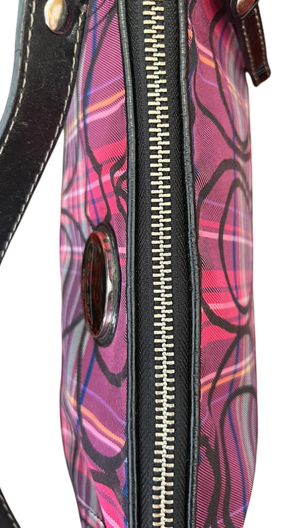 Coach Poppy Berry Tartan Plaid Shoulder Bag