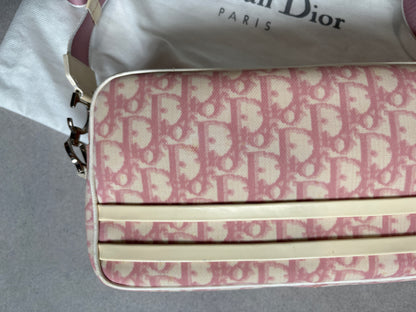 Christian Dior 2000s Pink Trotter Monogram Shoulder Bag