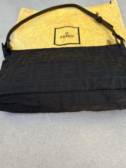 Fendi Zucca Shoulder Bag Black
