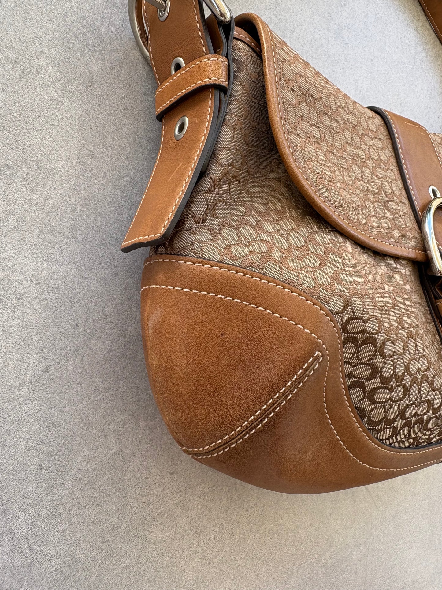 Coach Soho Brown Monogram Shoulder Bag