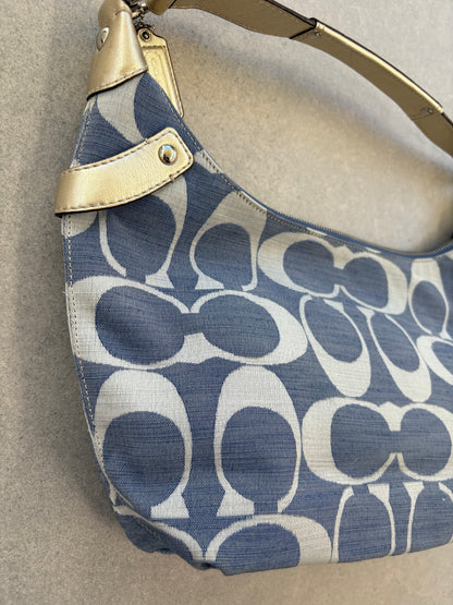 Coach Blue Monogram Shoulder Bag