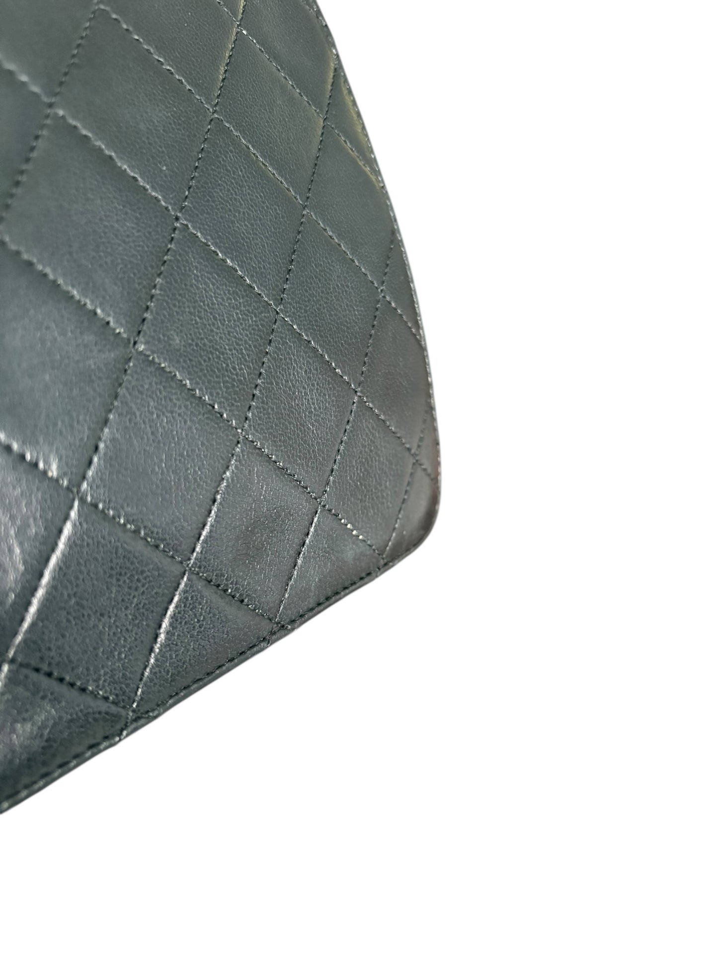 Chanel Classic Vintage Flap Black Lambskin Leather Shoulder Bag