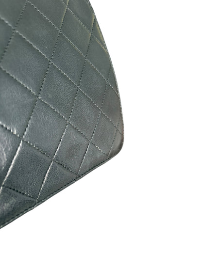 Chanel Classic Vintage Flap Black Lambskin Leather Shoulder Bag