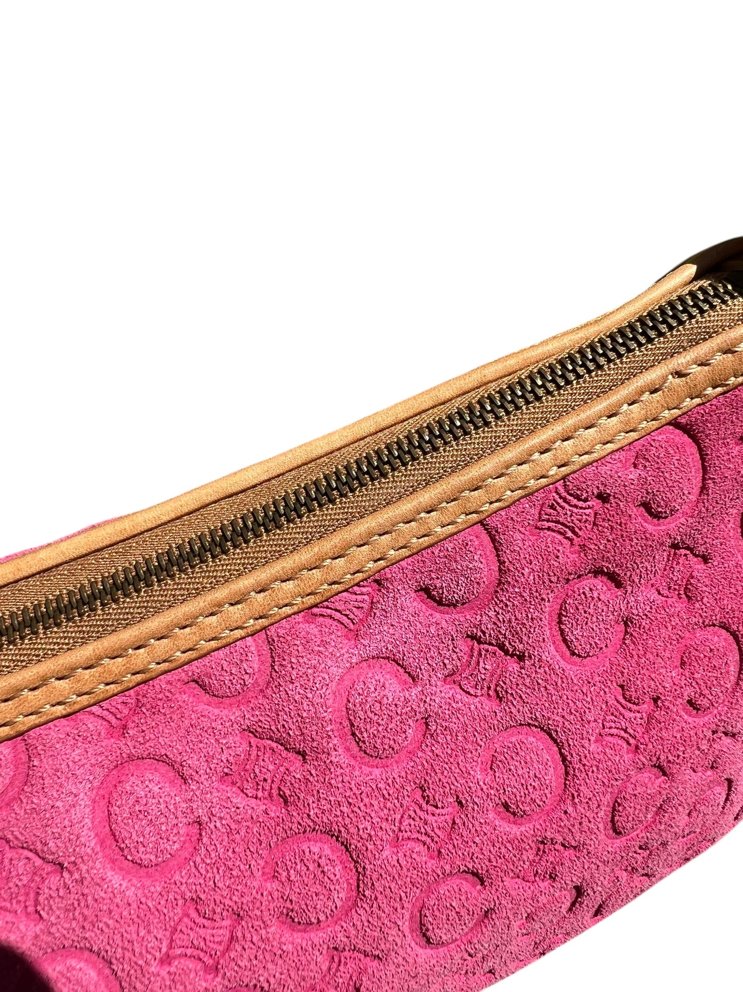 Celine Pink Suede Shoulder Bag