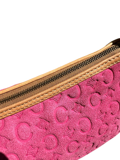 Celine Pink Suede Shoulder Bag