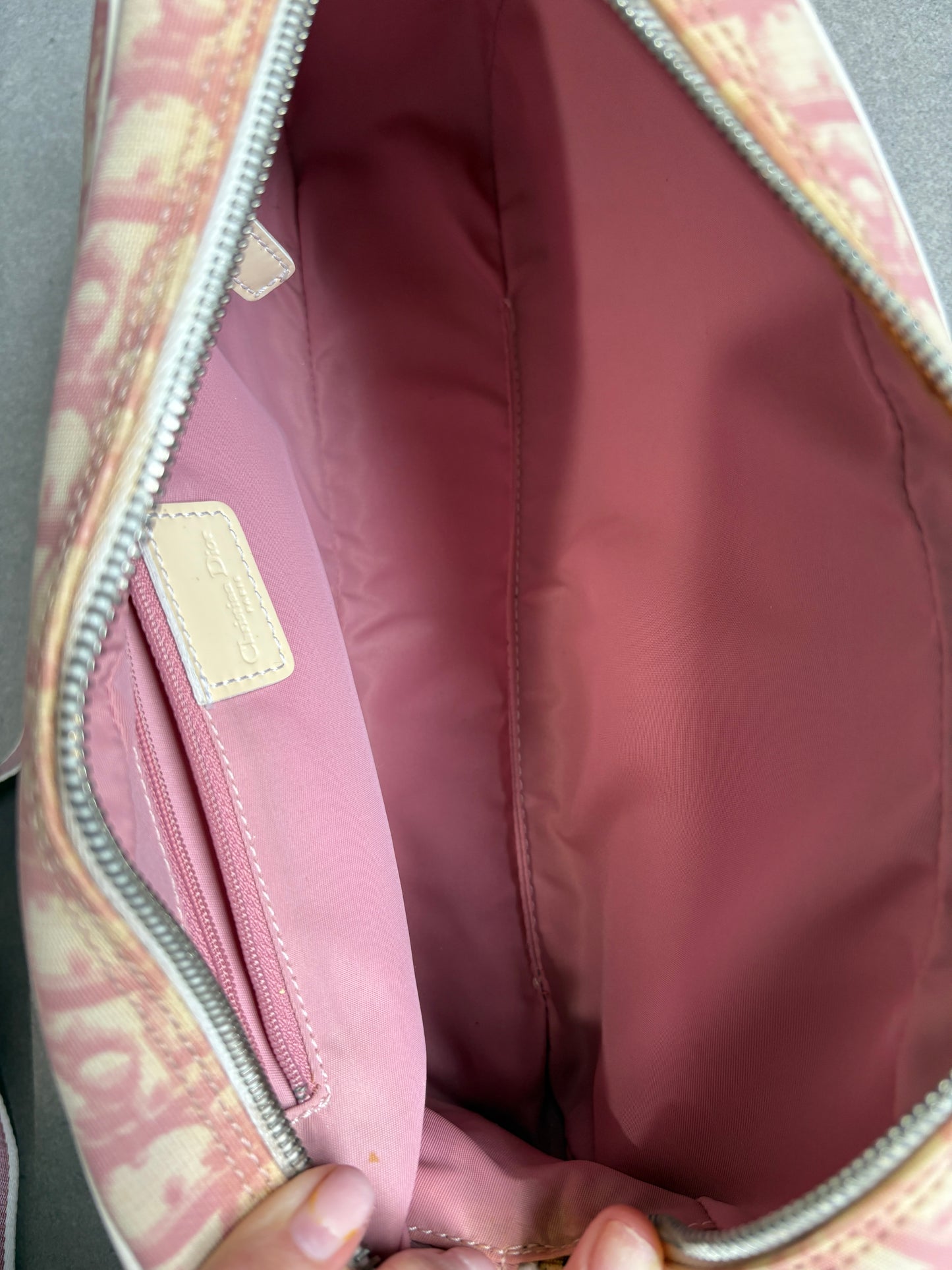 Christian Dior 2000s Pink Trotter Monogram Shoulder Bag