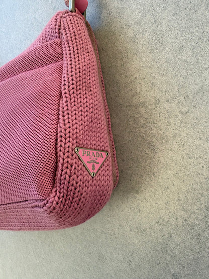 Prada Knit Shoulder Bag Pink