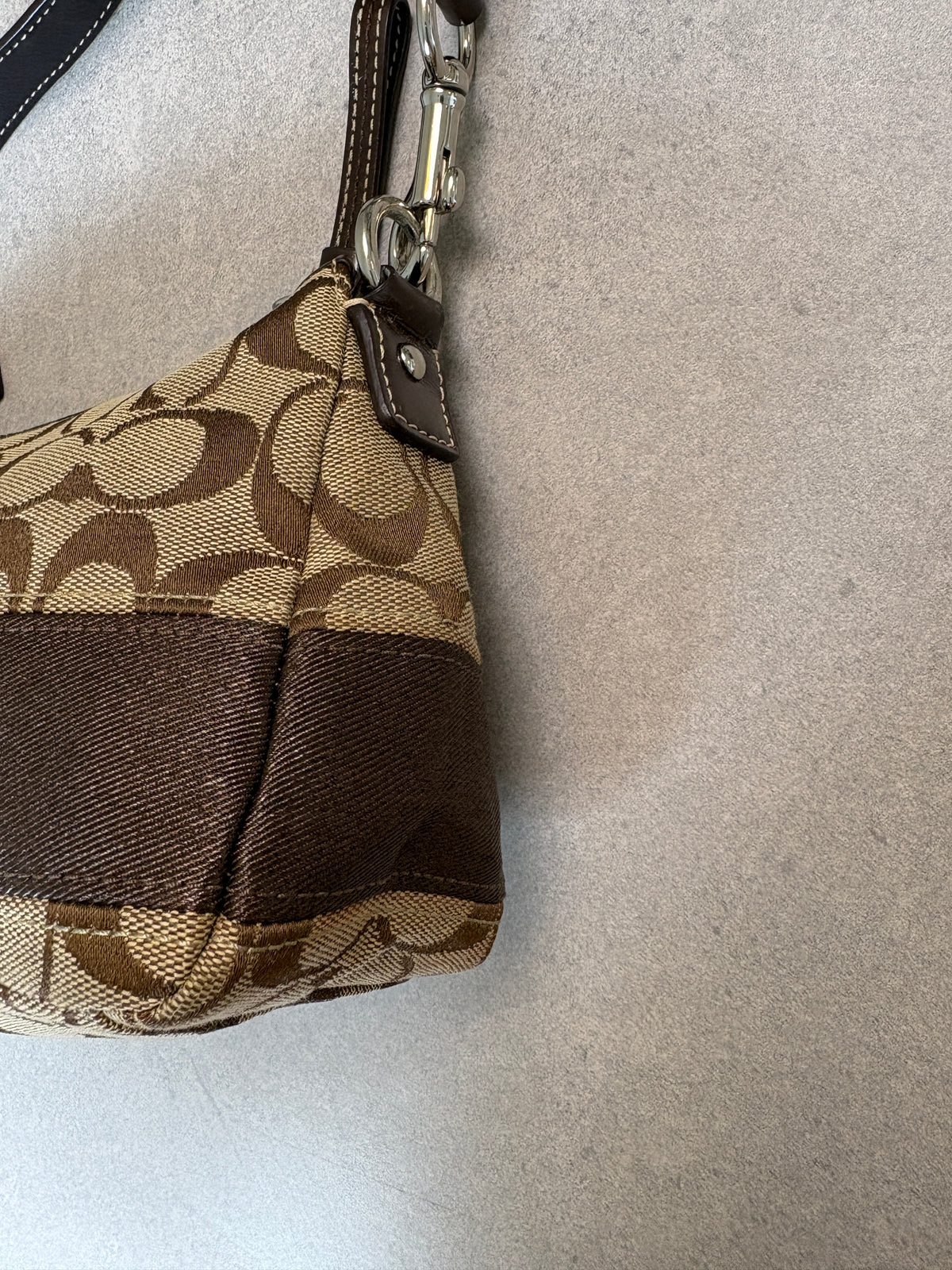 Coach Beige and Brown Pouch
