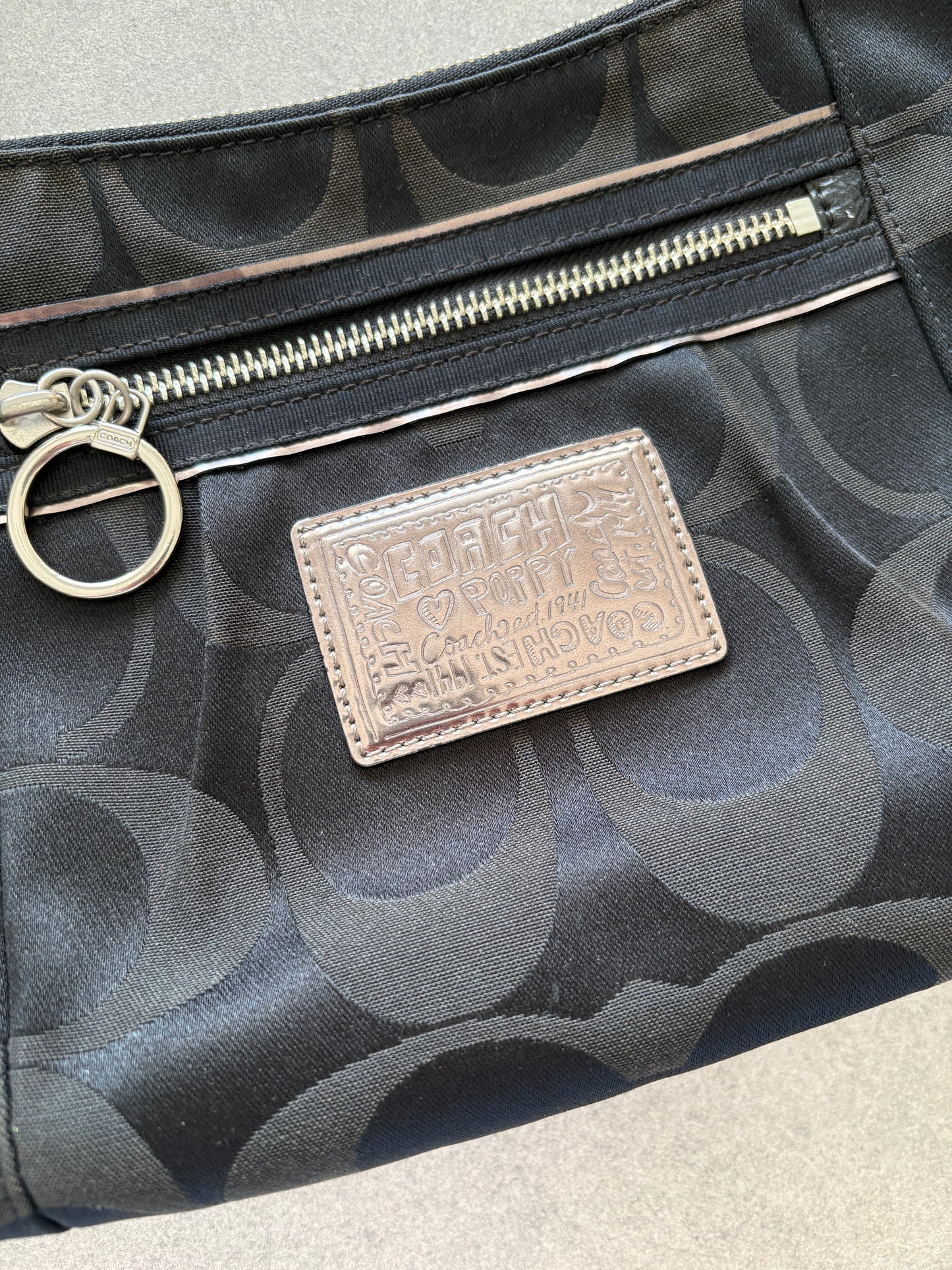 Coach Poppy Black Poppy Two-Way Handbag