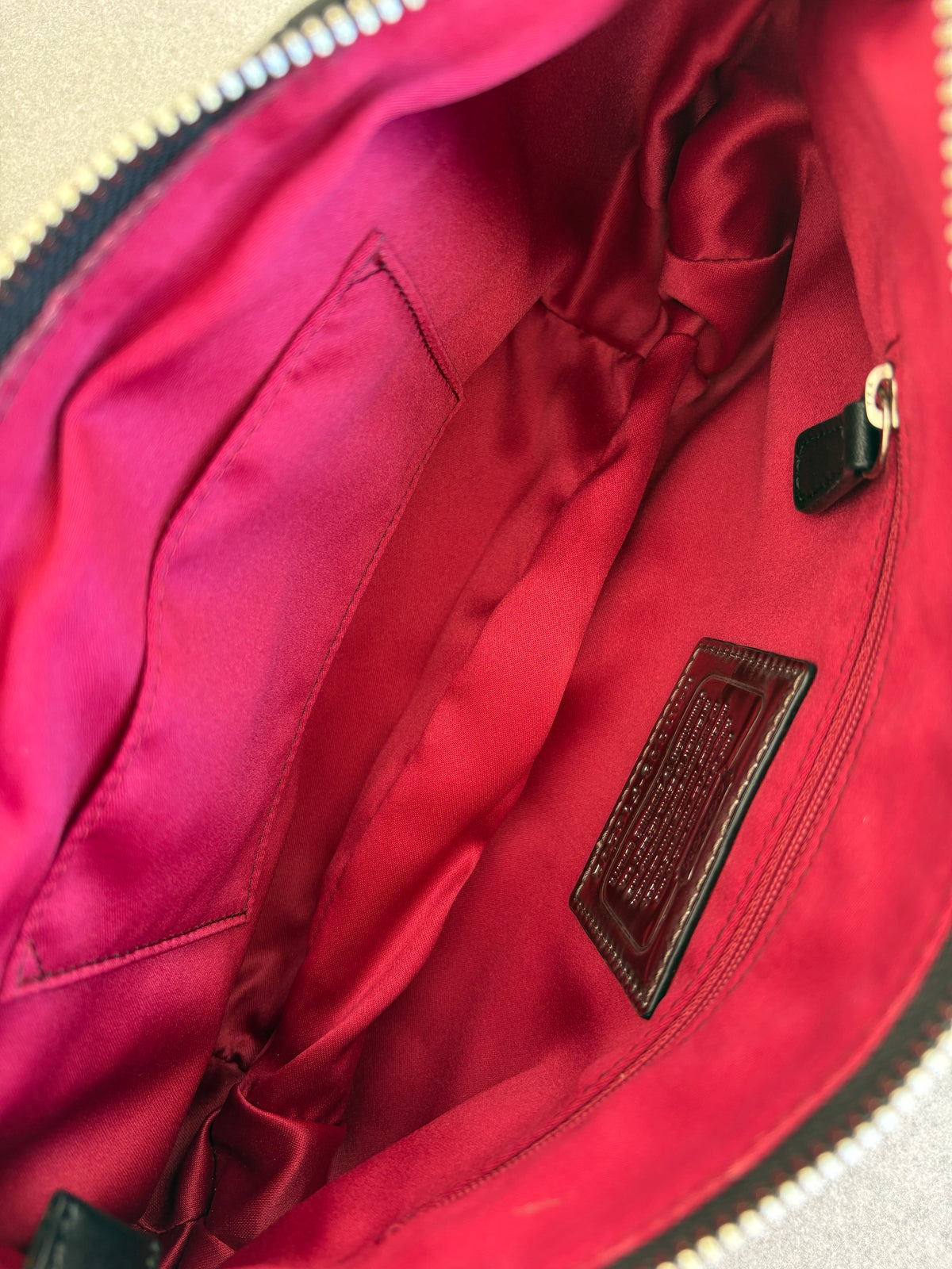 Coach Poppy Black Monogram Shoulder Bag