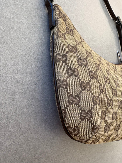 Gucci Brown GG Canvas and Leather Shoulder Bag