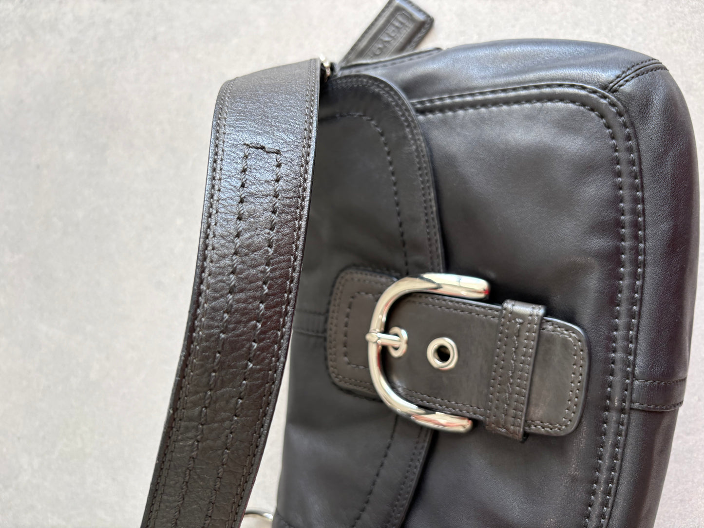 Coach Soho Black Leather Shoulder Bag