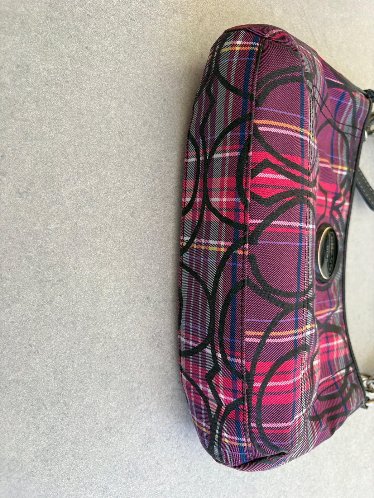 Coach Poppy Tartan Monogram Shoulder Bag