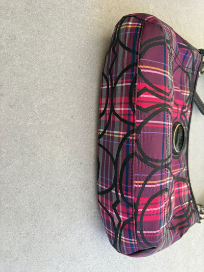 Coach Poppy Tartan Monogram Shoulder Bag