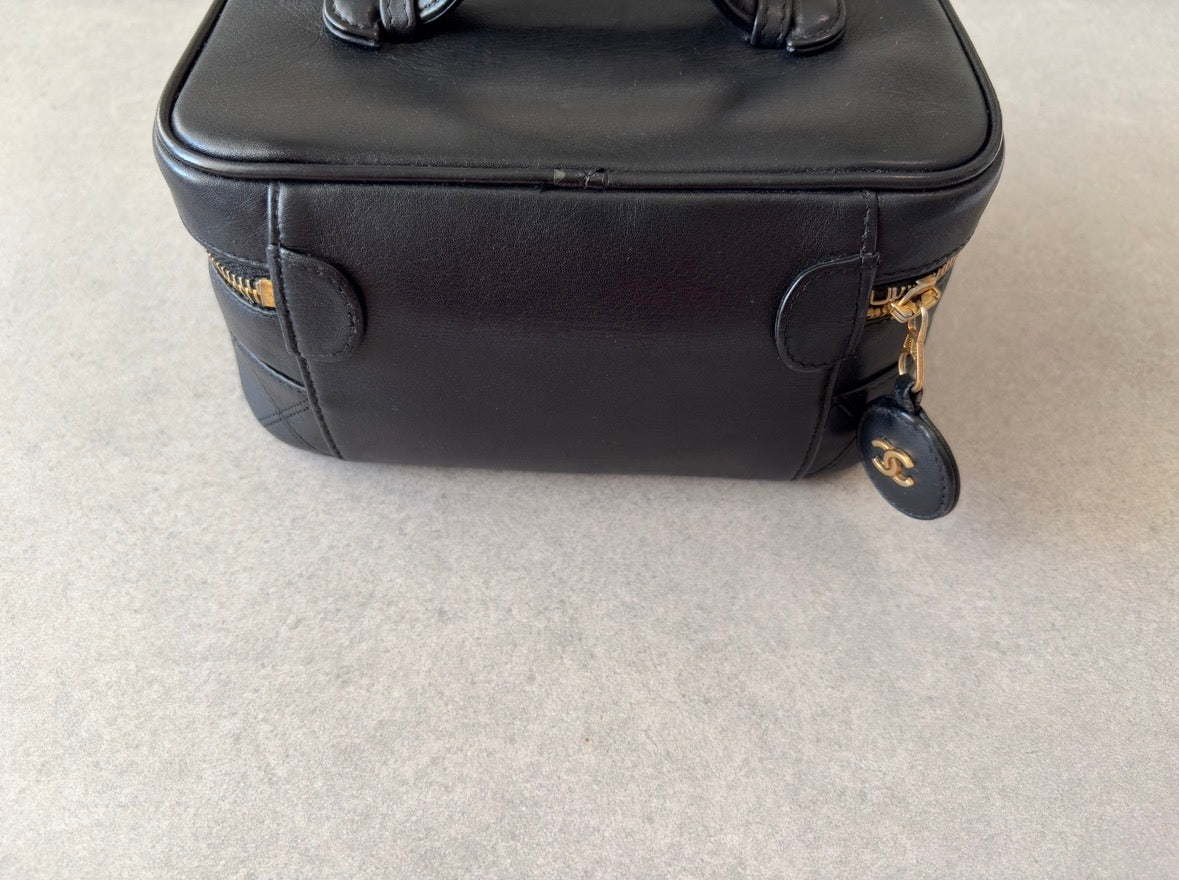 Chanel Black CC Quilted Vanity Bag